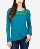 Lucky Brand Lace-trim Thermal Top
