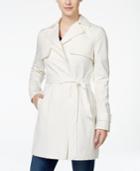 Tahari Lace-trim Asymmetrical Trench Coat