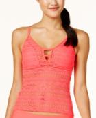 Hula Honey Little Wild One Crochet Illusion Tankini Top, Created For Macy's Women's Swimsuit