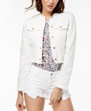 Guess Frayed Embroidered Denim Jacket