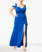 Emerald Sundae Juniors' Plus Size Cold-shoulder Gown