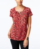 Ny Collection Embellished Printed Top