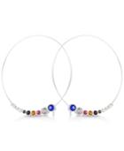 Guess Multicolor Crystal Hoop Earrings