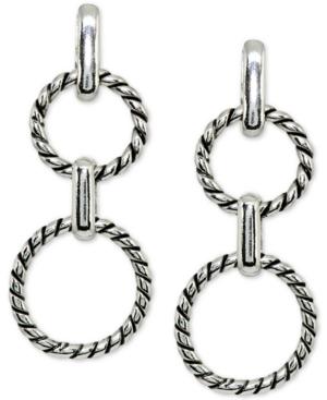 Giani Bernini Rope Circle Drop Earrings In Sterling Silver, Created For Macy's