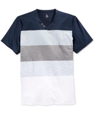 Inc International Concepts Men's Hedwig Stripe Split-neck T-shirt, Only At Macy's