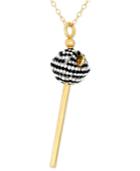 Sis By Simone I Smith 18k Gold Over Sterling Silver Necklace, Black And White Crystal Mini Lollipop Pendant