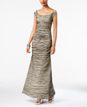 Alex Evenings Embroidered Off-the-shoulder Gown