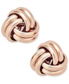 Giani Bernini Love Knot Stud Earrings In 18k Rose Gold-plated Sterling Silver, Only At Macy's