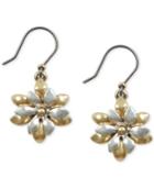 Lucky Brand Two-tone Flower Layered Drop Earrings