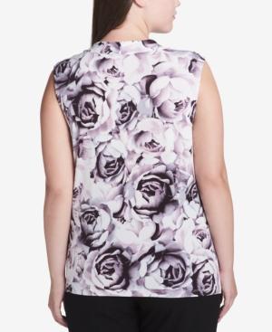 Calvin Klein Plus Size Twisted-neck Shell