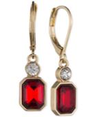 Anne Klein Gold-tone Colored Stone And Crystal Drop Earrings