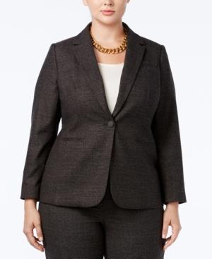 Calvin Klein Plus Size Plaid One-button Blazer