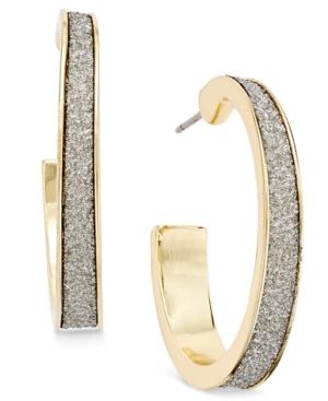 Abs By Allen Schwartz Gold-tone Crystal Embellished Hoop Earrings