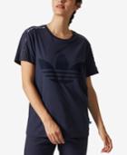 Adidas Originals Cotton Velvet-trimmed Boyfriend T-shirt