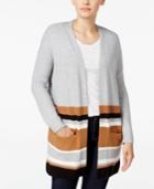Style & Co. Striped Colorblocked Cardigan, Only At Macy's