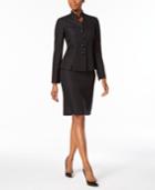 Le Suit Four-button Tweed Skirt Suit, Regular & Petite
