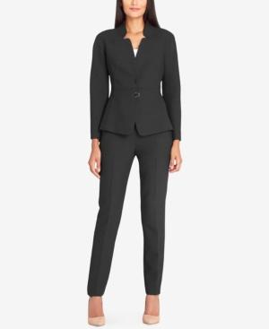 Tahari Asl Star-neck Toggle-hook Pantsuit