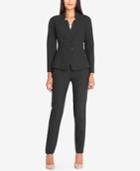 Tahari Asl Star-neck Toggle-hook Pantsuit