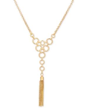 Guess Gold-tone Chain Tassel Y-neck Necklace