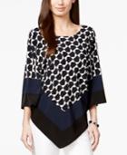 Alfani Printed Asymmetrical Poncho Top, Only At Macy's