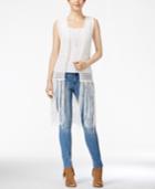 Bcx Juniors' Open-front Fringed Vest