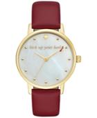 Kate Spade New York Women's Metro Merlot Leather Strap Watch 34mm Ksw1209