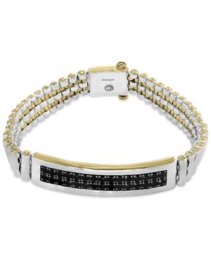 Effy Men's Sapphire Bracelet (4-1/5 Ct. T.w.) In Sterling Silver And 18k Gold-plate