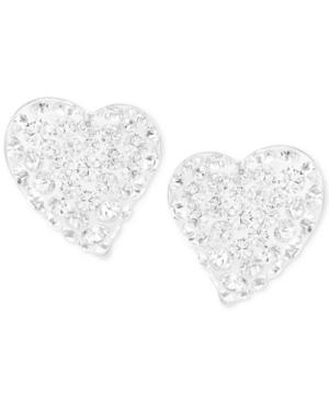 Swarovski Alana Silver-tone Clear Crystal Heart Stud Earrings