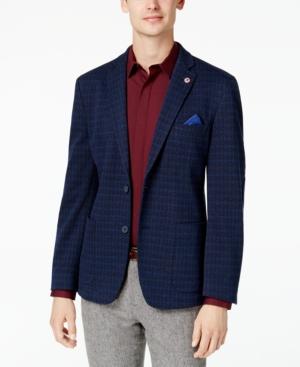 Ben Sherman Men's Slim-fit Blue/purple Diamond Pattern Sport Coat