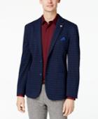 Ben Sherman Men's Slim-fit Blue/purple Diamond Pattern Sport Coat