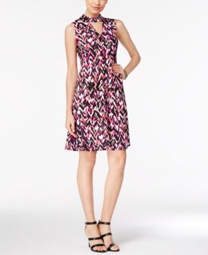 Ny Collection Mock-neck A-line Dress