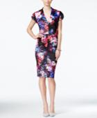 Betsey Johnson Floral-print Midi Sheath Dress