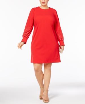 Calvin Klein Plus Size Embellished Long-sleeve Dress