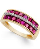 Ruby (2 Ct. T.w.) And Diamond Accent Band In 14k Gold