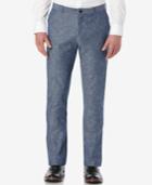 Perry Ellis Men's Slim-fit Chambray Slub Flat-front Chinos