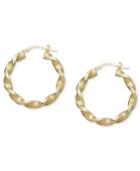 14k Gold Earrings, Small Twisted Hoop Earrings