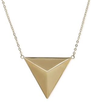 Polished Pyramid Pendant Necklace In 14k Gold