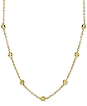Giani Bernini Beaded Station Statement Necklace In 18k Gold-plated Sterling Silver, 18 + 2 Extender, Created For Macy's
