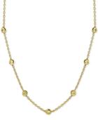 Giani Bernini Beaded Station Statement Necklace In 18k Gold-plated Sterling Silver, 18 + 2 Extender, Created For Macy's