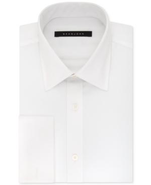 Sean John Men's Fitted Tailored-cut White Check Dress Shirt