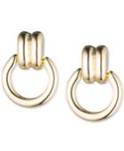 Anne Klein Gold-tone Circle Link Drop Earrings