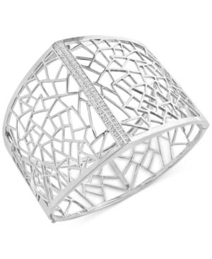 Geo By Effy Diamond Openwork Bangle (1/5 Ct. T.w.) In Sterling Silver