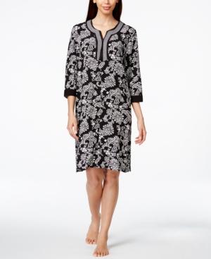 Charter Club Embroidered Paisley-print Caftan, Only At Macy's