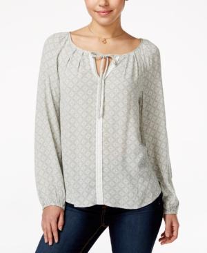 Stoosh Juniors' Printed Split-neck Peasant Top