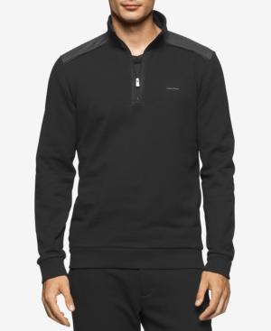 Calvin Klein Men's Quarter-zip Mixed-media Pullover