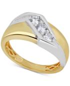 Men's Diamond Two-tone Ring (1/2 Ct. T.w.) In 10k Gold & White Gold