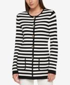 Tommy Hilfiger Striped Sweater Coat, Created For Macy's