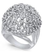 Thalia Sodi Silver-tone Crystal Cluster Statement Ring, Created For Macy's
