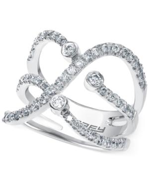 Diamond Crossover Ring In 14k White Gold (3/4 Ct. T.w.)
