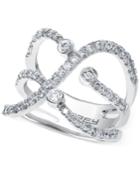 Diamond Crossover Ring In 14k White Gold (3/4 Ct. T.w.)